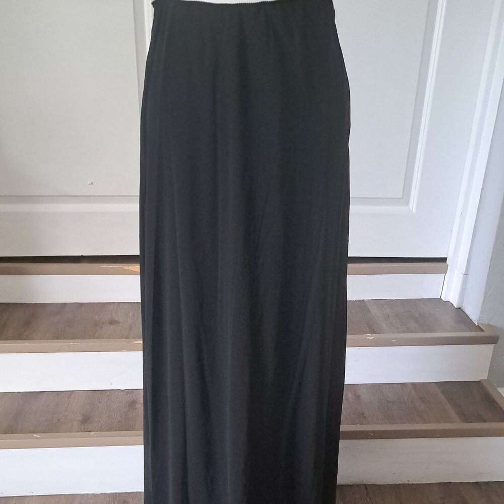 Alex Evening Women's Long Maxi Petite Black Chiffon Skirt Large Petite NWT